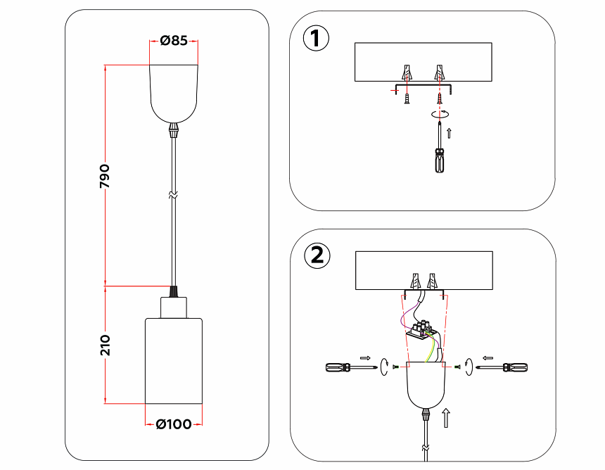 TR3695 BK/SM черный/дымчатый E27 max 40W D100*1000